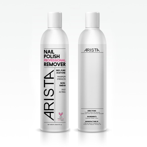 Nail Polish Remover Bottle Label Design