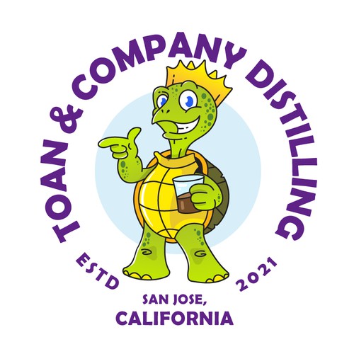 Turtle Mascot for a Distillery 