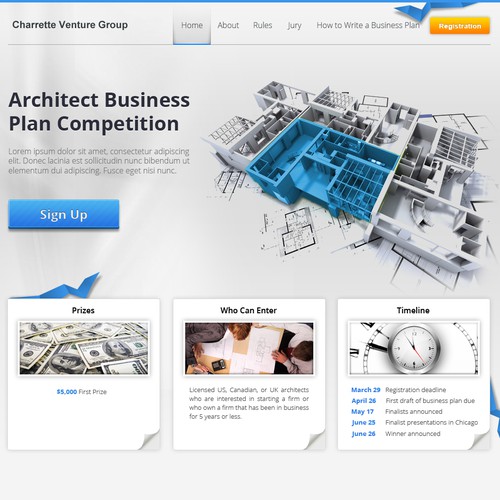 Website design for Architect Business Plan Competition