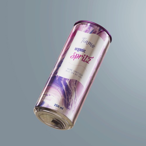 Can label for organic wine spritz drink