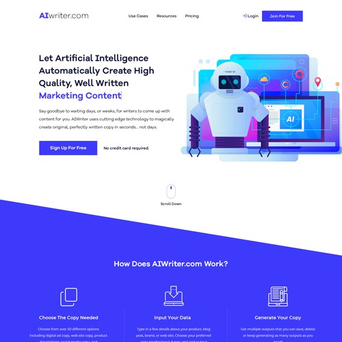 Website Design for Artificial Intelligence