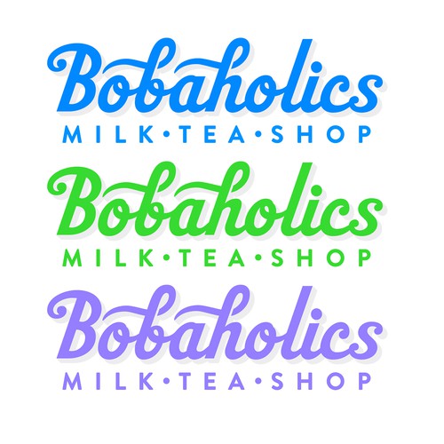 Bobaholics Milk Tea Shop Logo