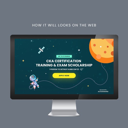 Design a space themed cute landing page for Scholarship Application