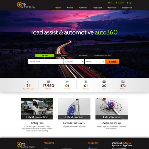 Redesign for the road assist & automotive directory website