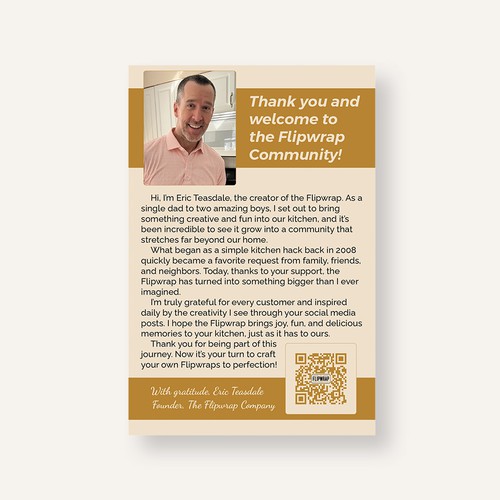 New Customer Welcome Card