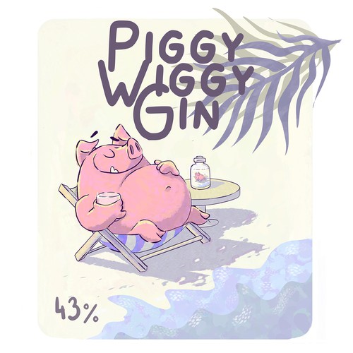 Label for Piggy Wiggy Gin