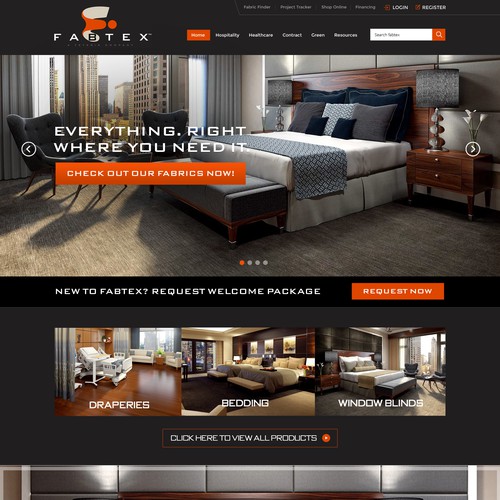 Home page design for Fabtex