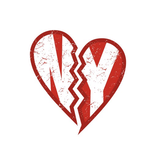 Broken heart logo to represent New York City during covid + include QR code