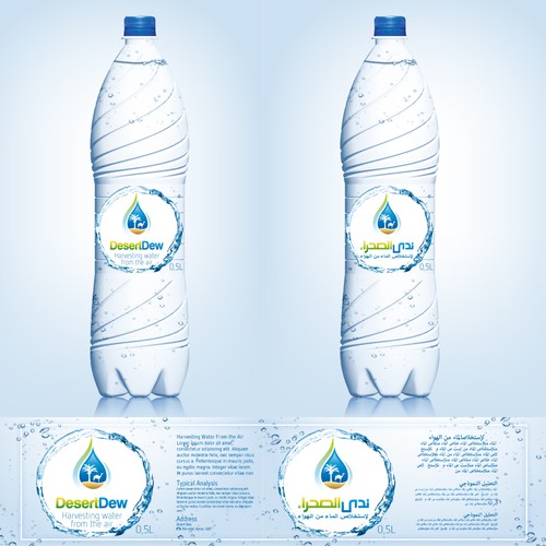 Eye-catching label for a new kind of water