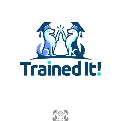 Trained It! Playful dog logo