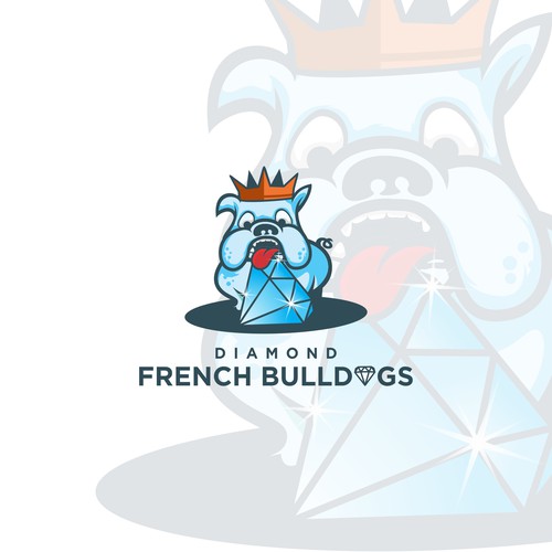 bulldogs diamond illustration logo