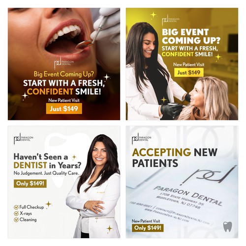 Engaging Ad Series for Paragon Dental – Clean, Friendly & Conversion-Focused Designs