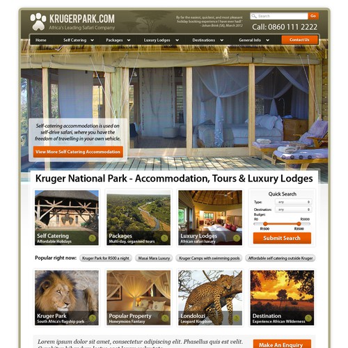 Web design needed for KrugerPark.com
