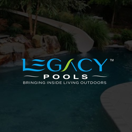 Modern Luxurious Custom Pools and Landscape exterior design company Logo