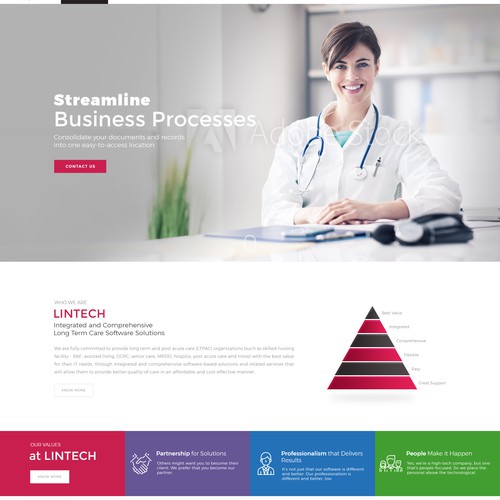 Home page design for Medical Technology