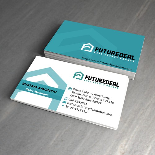 Real Estate Business card design with existing logo.