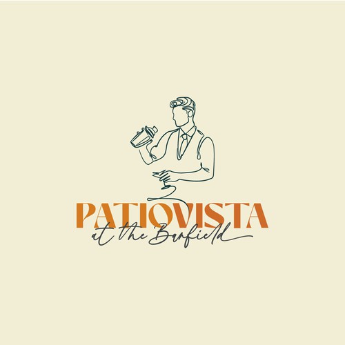 Patiovista — Elegant Line-Art Bar Logo