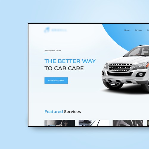 Design homepage for car services