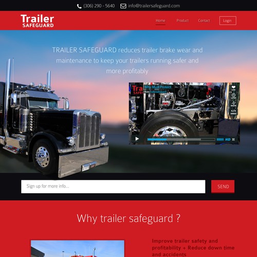 New landing page wanted for Trailer Safe Guard