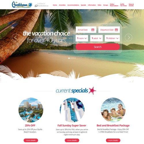Caribbean Oceanfront Resort Web Design