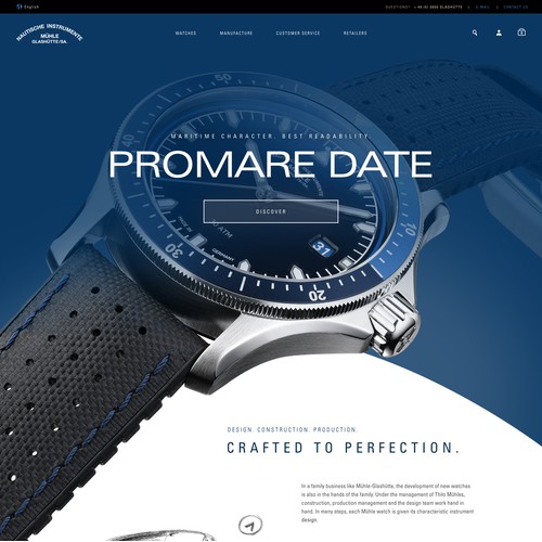 Landing Page Design for German Luxury Watch Brand 