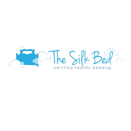 Create a clean, healthy logo for The Silk Bed illustrating health and wellness