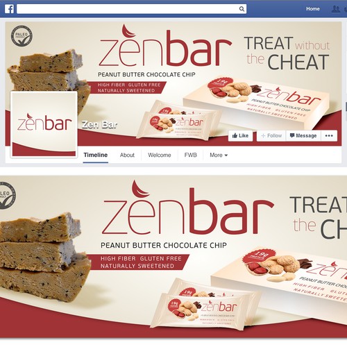 Create an inviting Facebook page for ZenBar protien bar