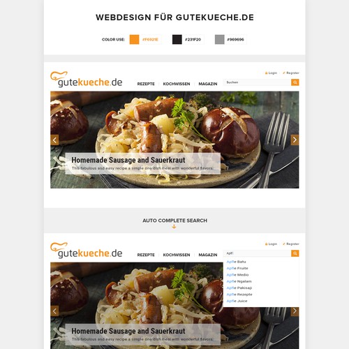 Responsive redesign for a culinary website