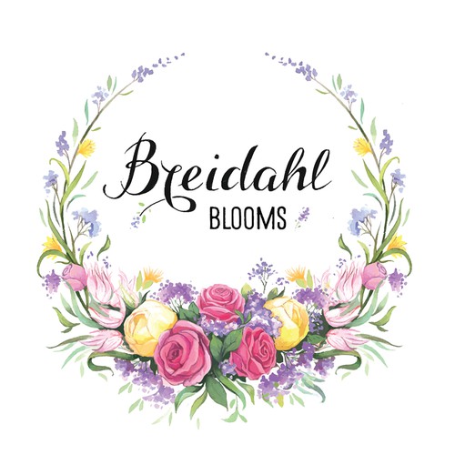 beautiful and colourful logo for a bespoke florist