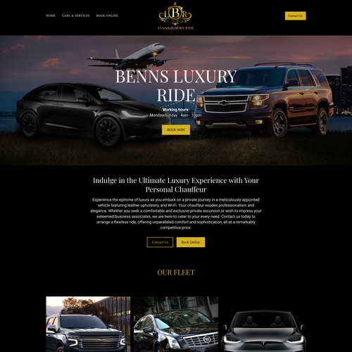 Square website for Luxury chauffeurs services