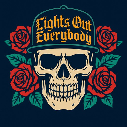 Skull and Roses Design – Streetwear Art Print  (This Design Is Available For Sale)