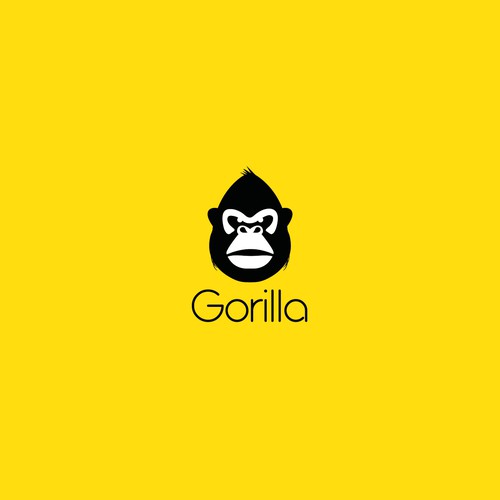 Gorilla face with a strong expression.