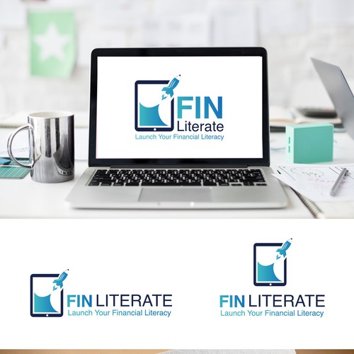 Fin Literate Logo Design
