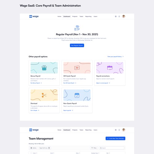 Wage SaaS: Core Payroll & Team Administration