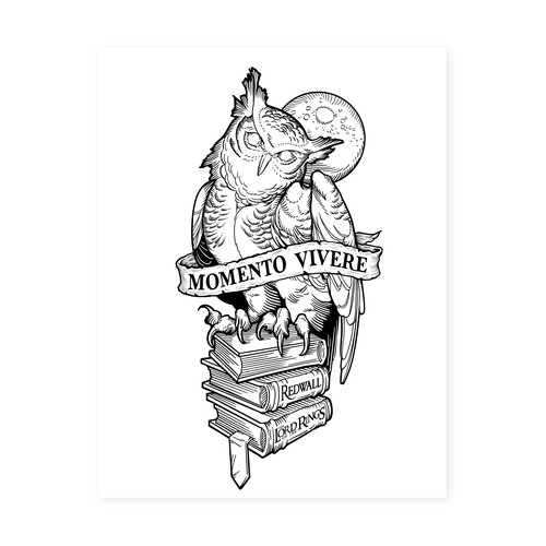  Gothic Engraving Owl Design