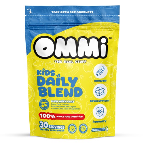 KIDs Daily Blend Nutrition Packaging design