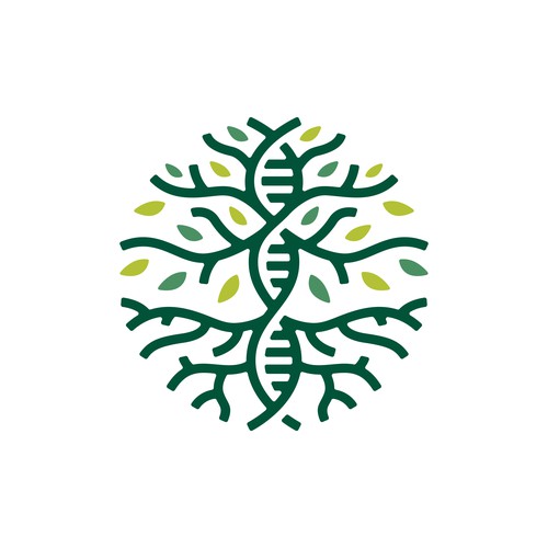 DNA Helix Tree Root Logo