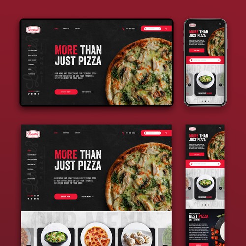 Bold website for a Pizza Restaurant