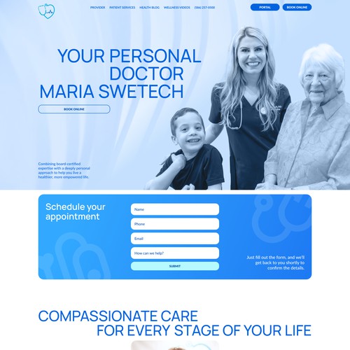 Main page design for a family doctor