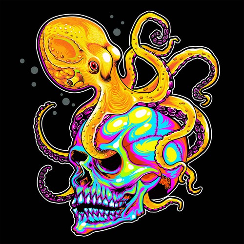 Oktopus on Skull