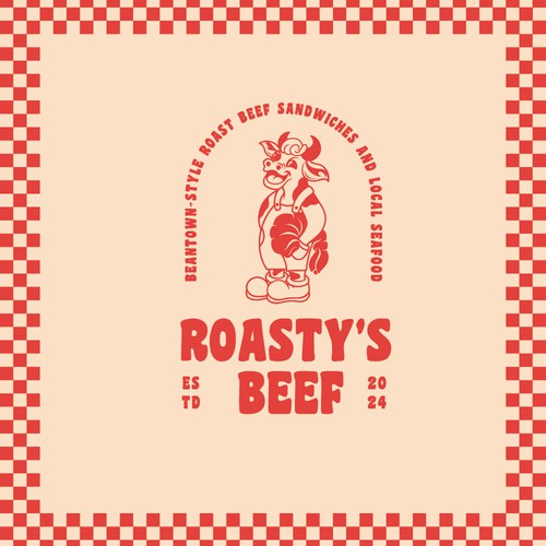 Roast beef and local seafood retro-style logo