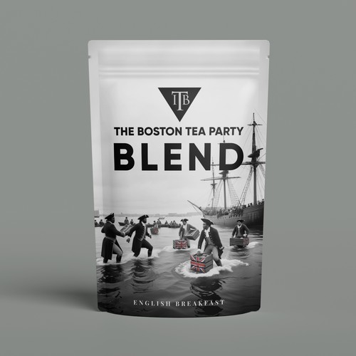 Green Tea Packaging | The Boston Tea Party from 1773