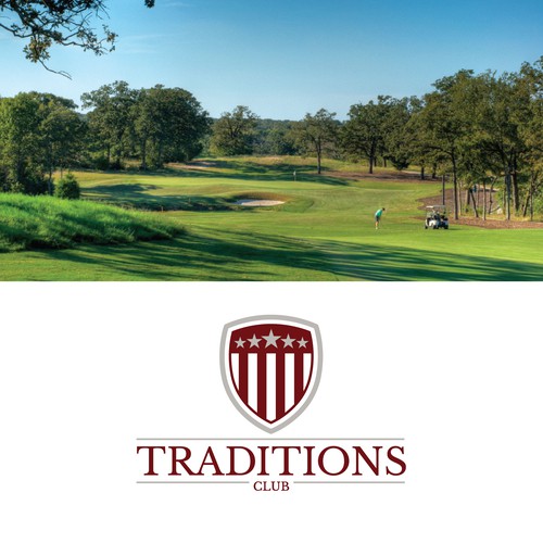 Design a logo for Traditions Club, a golf club with close affiliations to Texas A&M University.