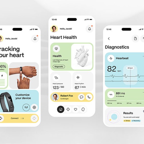 Futuristic Heart Health Mobile App Design