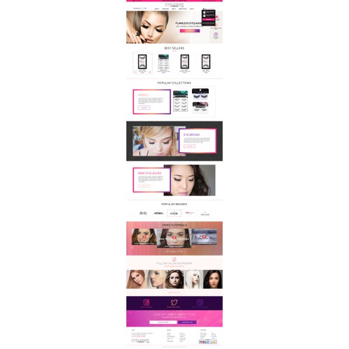 Landing page design for Eyelashes Unlimited