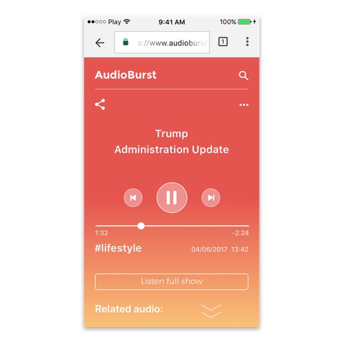 Mobile web podcast player design