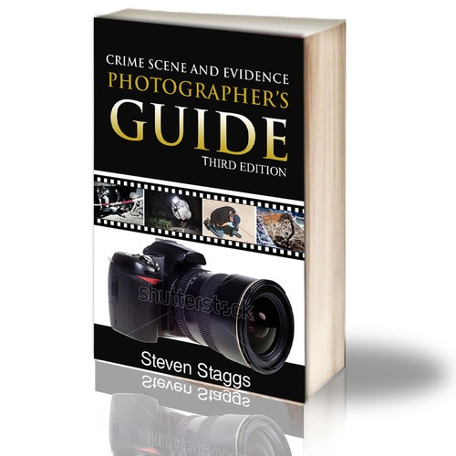 Create a book cover for a crime scene photography book