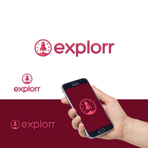 Rocket launch logo for explorr