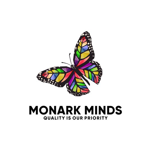 Geometric Butterfly logo concept for Monark Minds