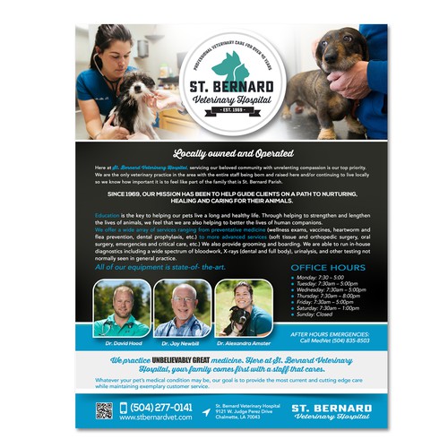 flyer for veterinary hospital